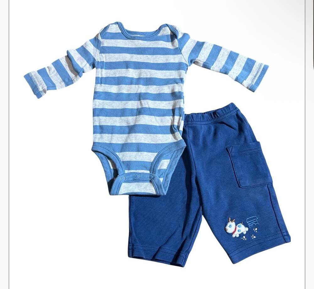 Carter's Baby Boy 2-Piece Striped Long-Sleeve Bodysuit & Pant Set 3m